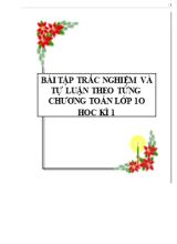 Bài tập trắc nghiệm và tự luận theo từng chương Toán Lớp 10 - Học kỳ 1
